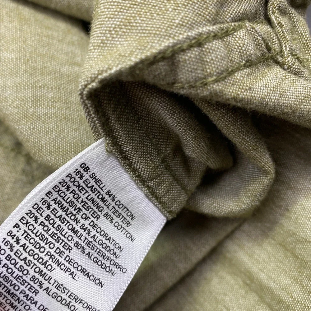 The‎ North Face Mens Long Sleeve Button Down Shirt Olive Khaki Green Sz M Grunge